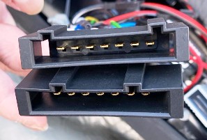 Connectors on Mercedes CLA C117 aftermarket LED